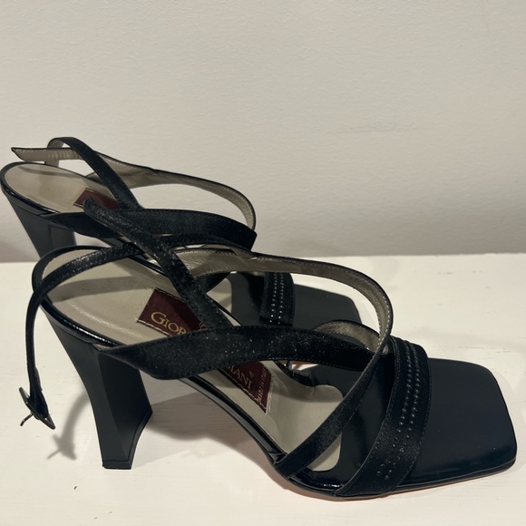 Giorgio Fabiani Black Leather Strappy Heels US 6 EU 36 1/2 made in Italy 🇮🇹 - Picture 3 of 9